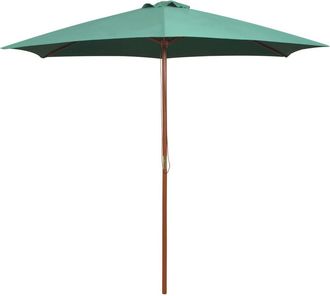 vidaXL Sombrilla Con Palo De Madera Verde 270x270 Cm Vidaxl