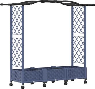 vidaXL Cama Elevada Con Trellis Y Techo Gris 169 X 40 X 129 Cm Pp Vidaxl