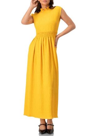 Ivonne Sleeveless High Neck Long Dress in Yellow at Nordstrom, Size 8