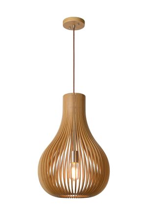 Lucide BODO Dimmable Adjustable Scandinavian Style Pendant Light 1xE27 in Brown