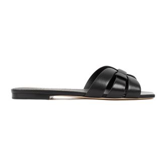 【関税負担】 SAINT LAURENT NU PIEDS FLAT SANDALS Saint Laurent - Nu Pieds Tribute Tan Studded Flat Sandal