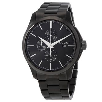 Gucci Timeless Chronograph Quartz Black Dial Mens Watch YA126274