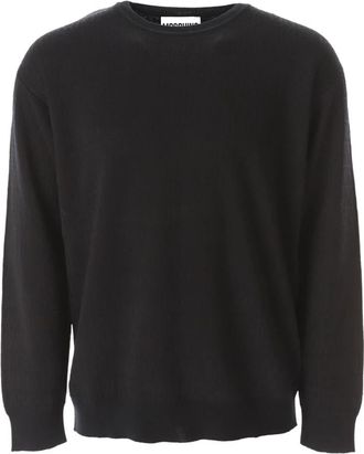 Moschino Logo Sweater - Heren - Ronde hals truien - Grijs - XL - Wol - Truien & Vesten