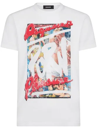 Dsquared2 T-shirt met print - Wit