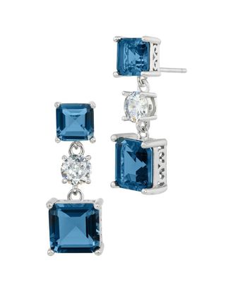 Savvy Cie Jewels Silver Cz Drop Earrings