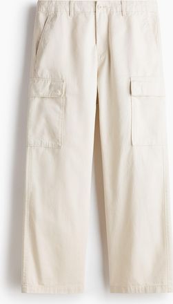 H&M Cargohose aus Baumwolle in Relaxed Fit - White