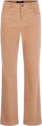 Marc Cain Fendou Straight Broeken - Dames - Straight fit broeken - Beige - 2XL - Katoen - Broeken