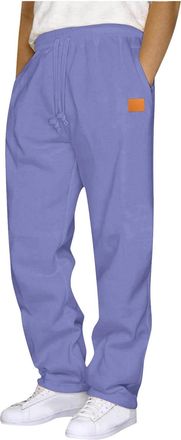 Generic RLEHJN Mens Jogging Bottoms Straight Leg Fleece Lined Joggers Sweatpants Elasticated Waist Trousers Solid Color Tracksuit Bottoms Sweat Track Pants Ac