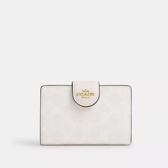 Coach Medium Corner Zip Wallet In Signature Canvas