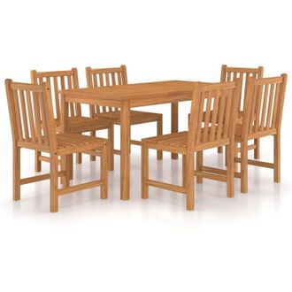 vidaXL Conjunto De Comedor De Jard&iacute;n 7 Piezas Madera Maciza De Teca Vidaxl