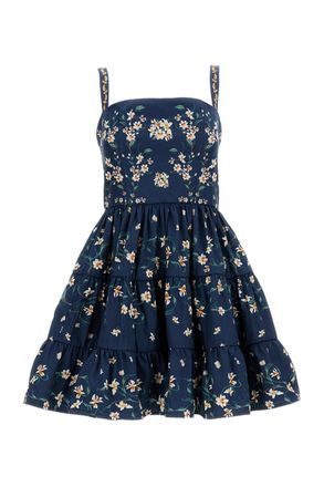 Agua Bendita Blue Lima Floral Mini Dress
