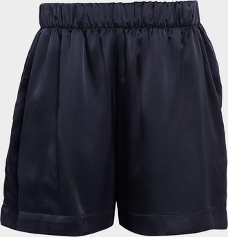 Sablyn Brynn Silk Charmeuse Wide-Leg Shorts