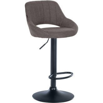 Clp Clp - Taburete De Bar Milet En Tela Con Base Met&aacute;lica Gris Oscuro Negro