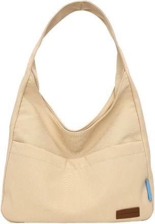 Generic Large Capacity Waterproof Nylon Shoulder Bag, Versatile Square Shape Womens Handbag Underarm Bag(Khaki)