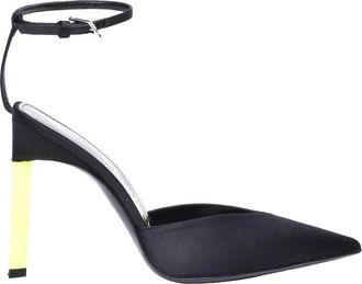 The Attico Black Perine Block-Heel Ankle-Strap Pumps