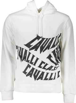 Cavalli Hoodie Wit Lange Mouw Print - Heren - Hoodies - Wit - M - Hoodies & sweatvesten