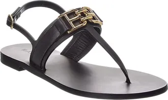 Bally Logo Positano Leather Flat Sandal