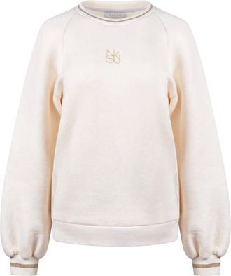Nukus Nukus - Ollie Pullover NK - Dames - Sweatshirts & Hoodies - Beige - Maat: XL Katoen