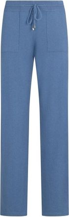 Malo Blauwe stoffen broek- een ontwerp dat comfort en stijl biedt. - Heren - Sweatpants - Blauw - XL - Kasjmier - Broeken