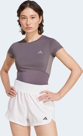 adidas T-Shirt ADIDAS PERFORMANCE HYG SHN BABY T, Damen, Gr. XL, grau strata, taupe oxide, Obermaterial: 88% Polyester, 12% Elasthan, Rundhals, Shirts T-Shir