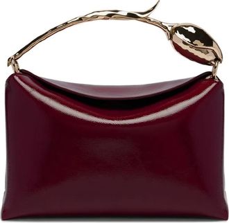 Erdem medium Bloom tulip-handle tote bag - women - Calf Leather/Kid Suede/Brass - One Size - Red