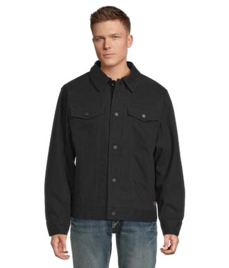 Ariat Ariat Rancher Jacket Mens Black Canvas Collared Snap Button Front GBO3473
