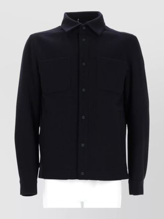 Herno long sleeve coat front pockets detail