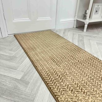 Runrug Hallway Carpet Runner Rug - Soft & Comfy, 9mm - Empire in Light Brown | Size: 60 cm x 390 cm