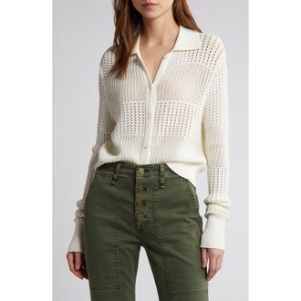 Frame Denim Open Stitch Shrunken Cardigan in Off White at Nordstrom Rack, Size Small