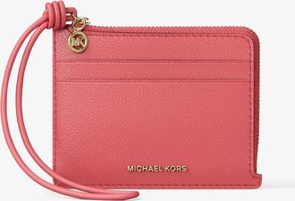 Michael Kors Jet Set Small Pebbled Leather Card Case Wristlet