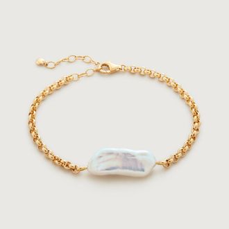 Monica Vinader Gold Nura Biwa Pearl Bracelet Pearl
