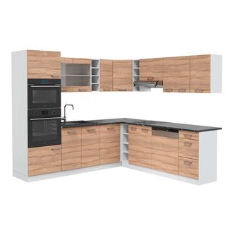 Vicco Cocina Esquinera R-line, Sonoma/blanco, 237 X 247 Cm, Et Antracita