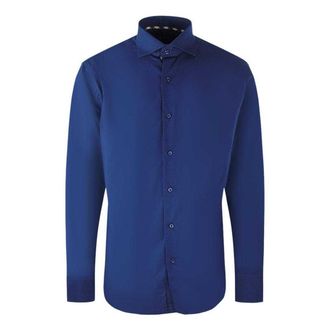 Aquascutum Effen herenoverhemd met lange mouwen (Royaal Blauw)