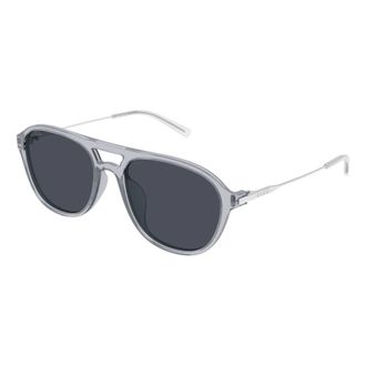Gucci Navigator Zonnebril - Heren - Zonnebrillen - Grijs - 57 MM - Nylon - Accessoires