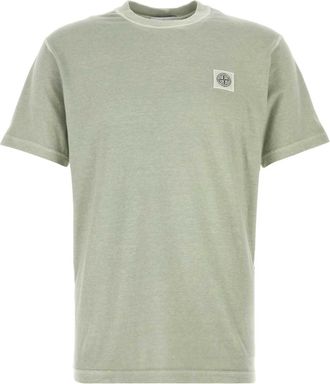 Stone Island Sage Green Cotton T Shirt
