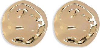 Federica Tosi Accessoires, Dames, Geel, ONE Size, Abstracte Goudkleurige Oorbellen met Gepolijste Afwerking