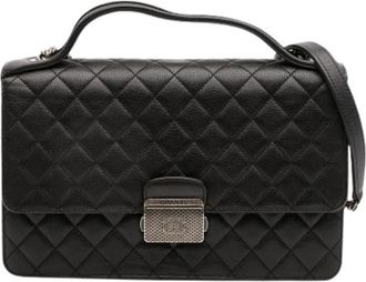 Chanel Pre-owned Quilted Shoulder Bag - Dames - Vintage Schoudertas - Zwart - ONE Size - Leer - Vintage