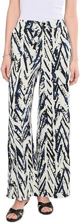 Nic+Zoe 31 Indigo Crosshatch Linen Wide Leg Pants Womens Clothing Indigo : 12, Rayon/Linen