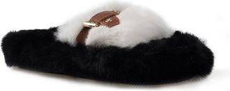 Artisan by Zigi Zaytina Faux Fur Slide Sandal in Wht/blk Fx at Nordstrom, Size 10