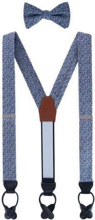 Trafalgar Store Benitos Blue Basketweave Silk Suspenders (Braces) and Bow Tie Bundle in Light Blue at Nordstrom