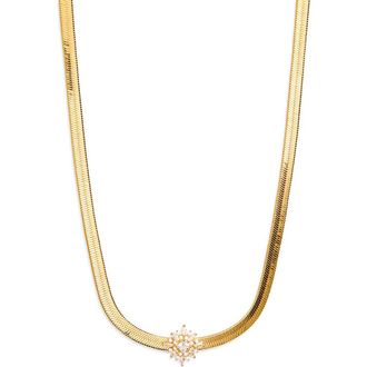 Nordstrom Cubic Zirconia Burst Snake Chain Necklace in Clear- Gold at Nordstrom Rack