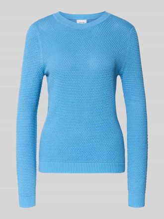 Vila Strickpullover mit gerippten Abschl&uuml;ssen Modell dalo in Blau, Gr&ouml;&szlig;e XL