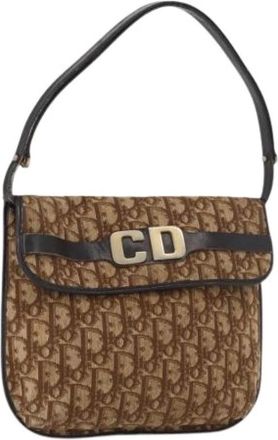 Dior Pre-owned Shoulder Bags, female, Brown, Size: ONE SIZE Pre-owned Trotter Canvas Shoulder Bag