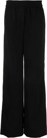 Calvin Klein Zwarte Twill Elastische Casual Broek - Dames - Wijde Broeken - Zwart - S - Polyester - Broeken