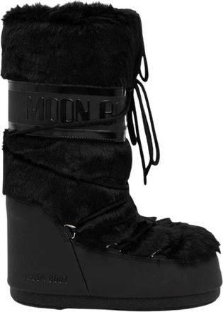 Moon Boot Icon Faux-Fur Boot - Dames - Schoenen - Zwart - Maat: 35 EU Zijde