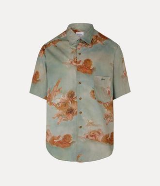 Vivienne Westwood Bowling Shirt Printed Poplin Primavera-cherubs XL Men