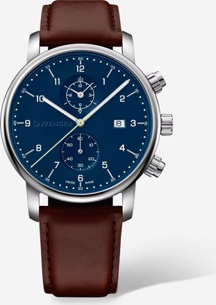 Wenger Swiss Army Mens 01.1743.125 Urban Classic Blue Dial Chronograph Watch 42mm