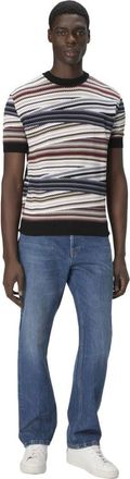 Missoni Short Sleeve T-shirt With Striped Micro Zigzag in Multicoloured at Nordstrom, Size 52 It