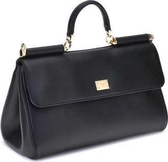 Dolce & Gabbana Womens Black Calf Leather Bos Taurus Shoulder Bag