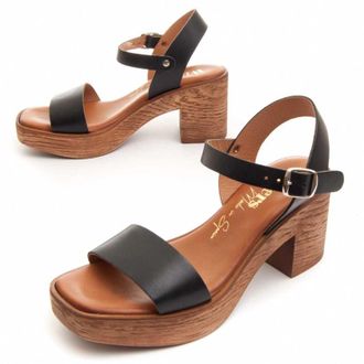 Purapiel Wikers Heel Sandal Praslin Zwart